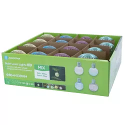 Szklana kulka zawieszana fi 8 cm podświetlana drucikiem led z uchwytem - 8433325321574