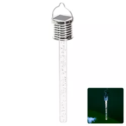 Sopel solarny 19 cm o chłodnym świetle do zawieszenia na roślinności - 8433325328733