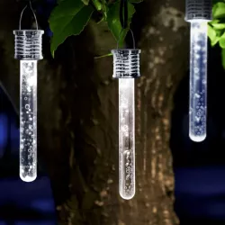 Sopel solarny 19 cm o chłodnym świetle do zawieszenia na roślinności - 8433325328733