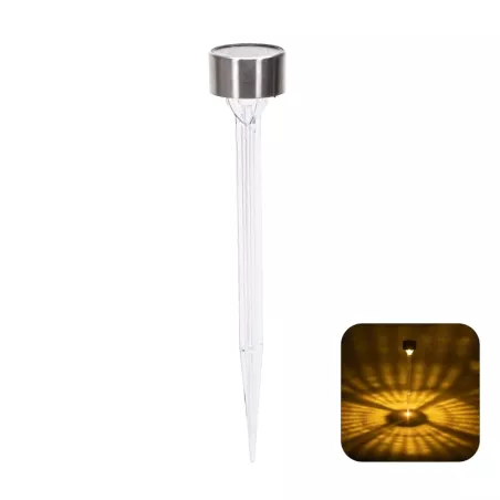 Lampa ogrodowa solarna LED ze stali nierdzewnej białe ciepłe promienie - 8433325321710