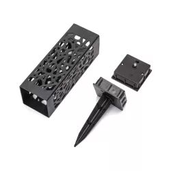 Słupek ażurowy kolorowy lampion solarny ogrodowy led 18x6x6cm czarny - 8433325321673