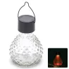 Szklana kula zawieszana fi 9.3 cm lampka solarna kolorowa z uchwytem - 8433325321604