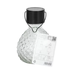 Szklana kula zawieszana fi 9.3 cm lampka solarna kolorowa z uchwytem - 8433325321604