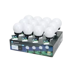 Kula solarna 10/30cm sferyczna lampa ogrodowa biała zimna wbijana - 8433325329341