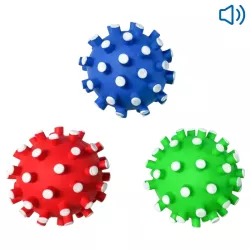 Kolczasta winylowa piłka w jeż dla psa z piszczkiem średnica 7 cm - 8719138035649