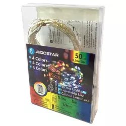 Taśma świetlna z drutu miedzianego na 3 baterie AA, RGBY, 5m - 8433325307776