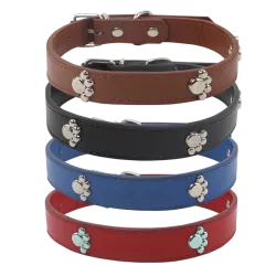 Obroża dla psa z imitacji skóry PU z ozdobnymi pazurami - 8719138036042