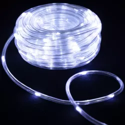 Wężyk led Φ5mm 10mb sznur 100 led biały zimny z zasilaczem 8 funkcji - 8433325381318