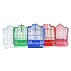 Klatka dla ptaków z karmnikiem huśtawką i grzędą 35x28x46cm druciana - 8719138035113