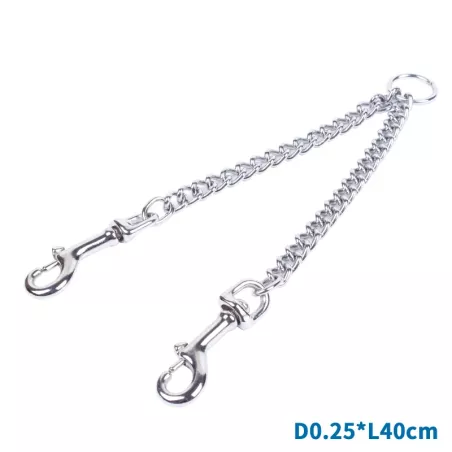 Rozdzielacz smyczy łańcuch dla dwóch psów rozmiar M 2.5mm*2x40cm - 8719138027163