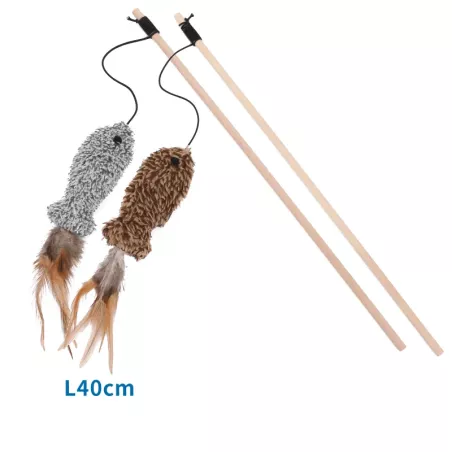 Patyk do zabaw z kotem z doczepioną rybą - 8719138029679