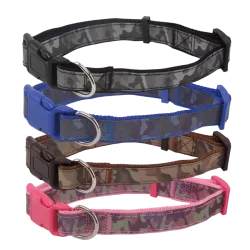 Odblaskowa obroża dla psa moro rozmiar L 40-60cm z klamrą - 8719138036080