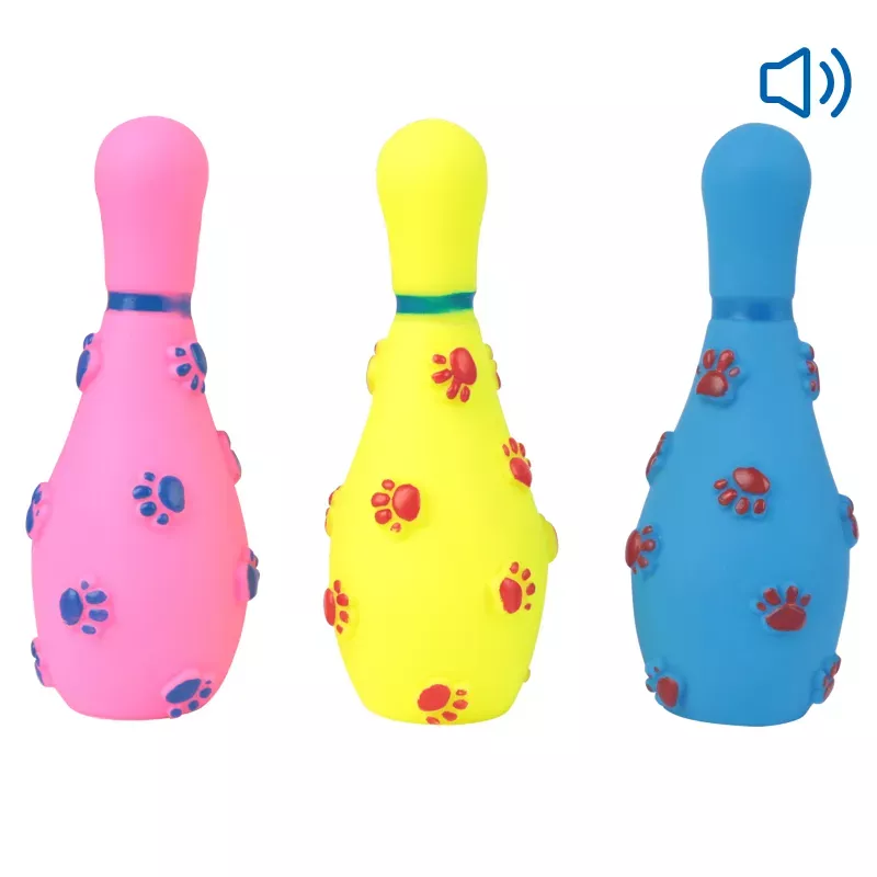 Piszcząca winylowa zabawka w kształcie kręgli dla psa - 8719138032259