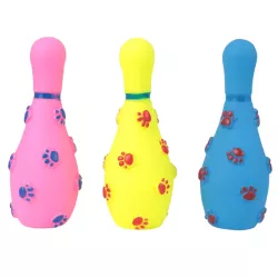 Piszcząca winylowa zabawka w kształcie kręgli dla psa - 8719138032259