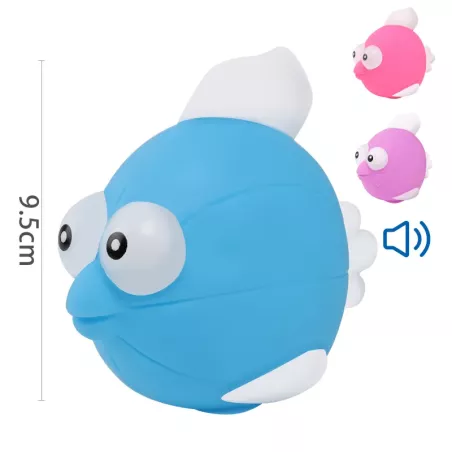 Piszcząca winylowa zabawka w kształcie złotej rybki dla psa - 8719138032433