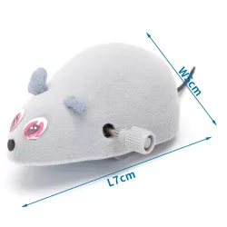 Mysz dla kota nakręcana urocza i interaktywna zabawka szara 7x5cm - 8719138049110