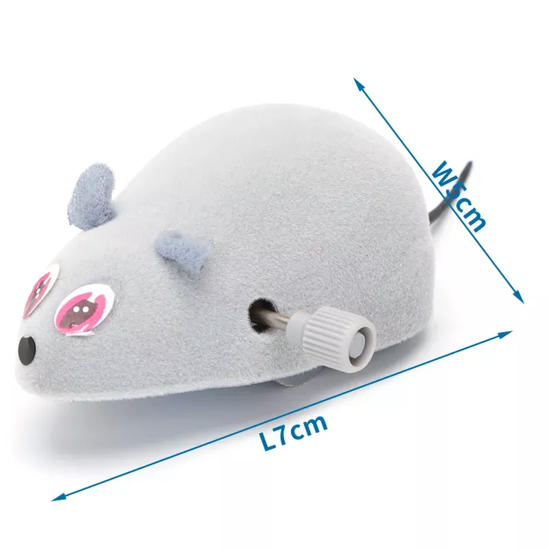 Mysz dla kota nakręcana urocza i interaktywna zabawka szara 7x5cm - 8719138049110