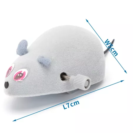 Mysz dla kota nakręcana urocza i interaktywna zabawka szara 7x5cm - 8719138049110