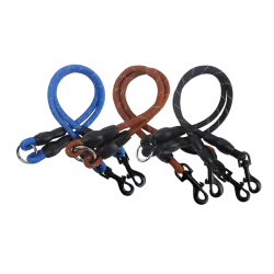 Odblaskowa smycz z dwoma oczkami dla psa - 8719138035823