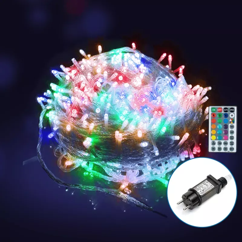 Niskonapięciowe płaskie lampki sznurkowe, RGB, 3 m + 30 m - 8433325381875