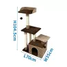 Trójpiętrowe drzewko dla kota z legowiskiem - 8719138196722