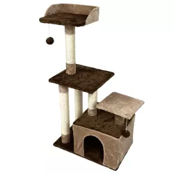 Trójpiętrowe drzewko dla kota z legowiskiem - 8719138196722