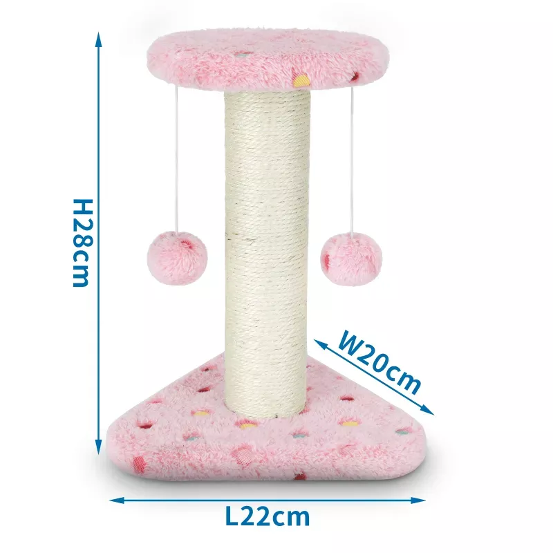 Drapak dla kota do wspinania różowy z haftem w kropki 22*20*28cm - 8719138019939