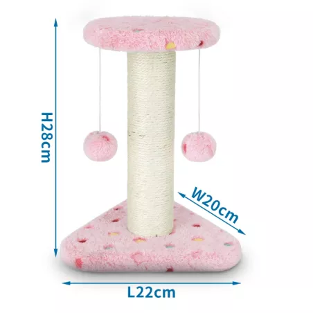 Drapak dla kota do wspinania różowy z haftem w kropki 22*20*28cm - 8719138019939