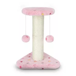 Drapak dla kota do wspinania różowy z haftem w kropki 22*20*28cm - 8719138019939