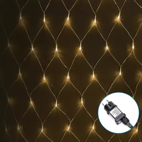 Siatka 100 led 1.5x1.5m ciepła kurtyna zewnętrzna niskonapięciowa - 8433325300395