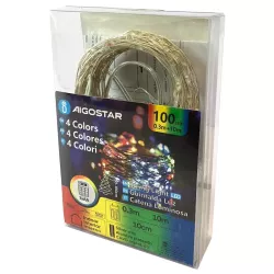 Taśma świetlna PVC i miedź na 3 baterie AA, RGBY, 10m - 8433325307783