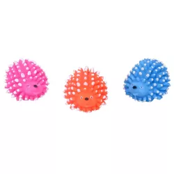 Jeż piszcząca winylowa zabawka dla psa gryzak barwny z kolcami 9cm - 8719138037100