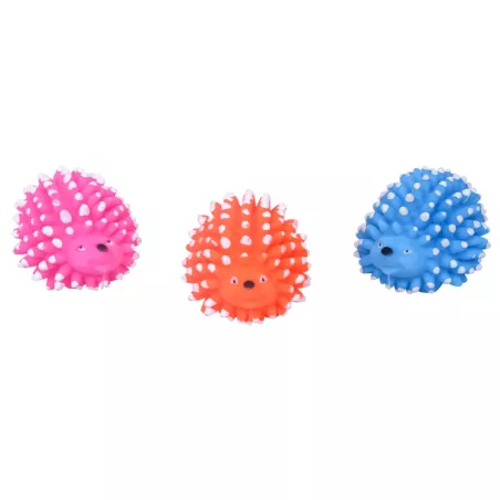Jeż piszcząca winylowa zabawka dla psa gryzak barwny z kolcami 9cm - 8719138037100