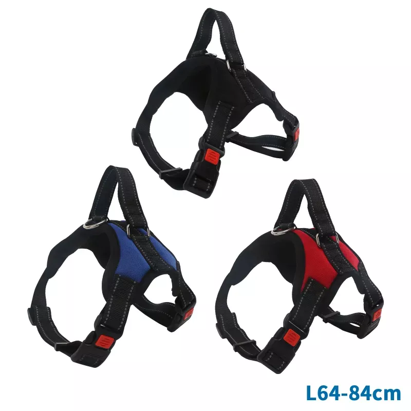 Wygodne odblaskowe szelki dla psa rozmiar L 64-84cm z klamrą - 8719138035717