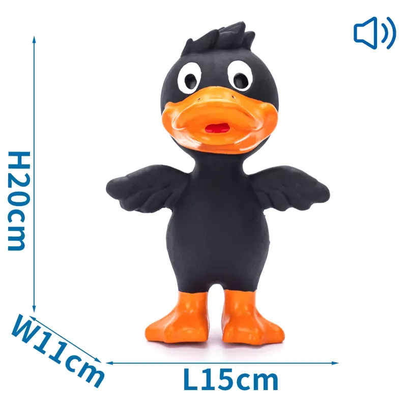 Lateksowa piszcząca zabawka w kształcie kaczki dla psa - 8719138044139