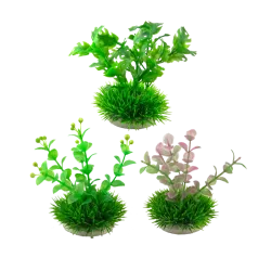 Sztuczna roślina do akwarium 10cm ozdobny miękki krzaczek do dekoracji - 8719138033188