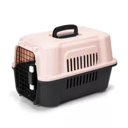 Transporter lotniczy, drzwiczki metalowe, różowo-czarny, 58cm - 8719138203888