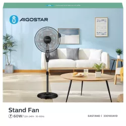 10-łopatkowy mechaniczny wentylator stojący - 8433325217433