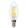 Żarówka świecowa LED filament przezroczysta C35 E14 8W biała ciepła - 8433325358785