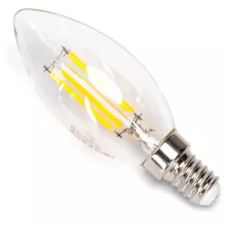 Żarówka świecowa LED filament przezroczysta C35 E14 8W biała ciepła - 8433325358785