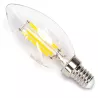 Żarówka świecowa LED filament przezroczysta C35 E14 8W biała ciepła - 8433325358785