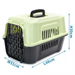 Transporter lotniczy, drzwiczki plastikowe, jasnozielono-czarny - 8719138203833