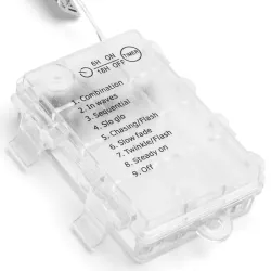 Płaska taśma świetlna sople fala na 3 baterie AA, Zimna biel, 3m - 8433325298197