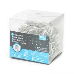 Płaska taśma świetlna sople fala na 3 baterie AA, Zimna biel, 3m - 8433325298197