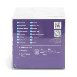 Płaska taśma świetlna sople fala na 3 baterie AA, Zimna biel, 3m - 8433325298197