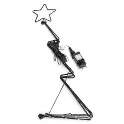 Choinka 60cm stożkowa z gwiazdą 3d biała zimna niskonapięciowa - 8433325341107