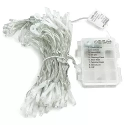 Płaska taśma świetlna kurtynowa na 3 baterie AA, Zimna biel, 2m * - 8433325298005