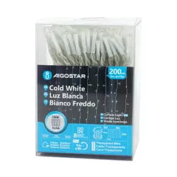 Płaska taśma świetlna kurtynowa na 3 baterie AA, Zimna biel, 2m * - 8433325298005