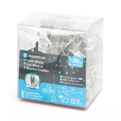 Niskonapięciowa płaska taśma świetlna sople fala, Zimna biel, 5m - 8433325380809