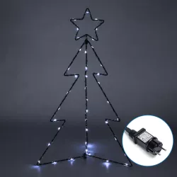 Choinka 40cm stożkowa z gwiazdą 3d biała zimna niskonapięciowa - 8433325341084